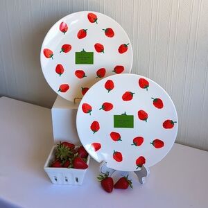 🆕 Kate Spade New York Strawberry Melamine Dinner Plates 🍓